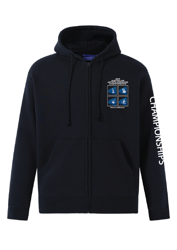 2025 AUSTRALIAN ARTISTIC SWIMMING CHAMPIONSHIPS- ZIP THRU HOODIE NAVY