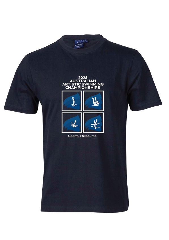 2025 AUSTRALIAN ARTISTIC SWIMMING CHAMPIONSHIP SHORT SLEEVE TEE - NAVY