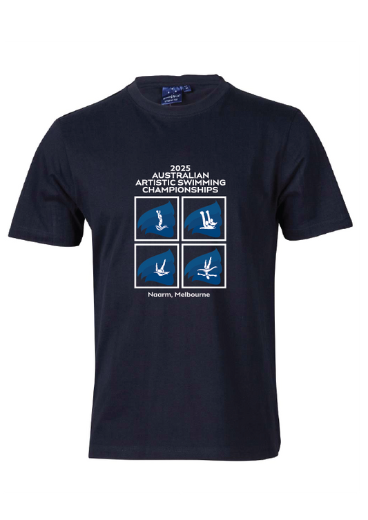 2025 AUSTRALIAN ARTISTIC SWIMMING CHAMPIONSHIP SHORT SLEEVE TEE - NAVY
