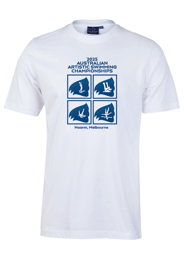 2025 AUSTRALIAN ARTISTIC SWIMMING CHAMPIONSHIP SHORT SLEEVE TEE - WHITE