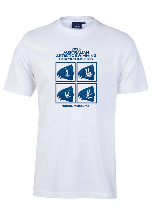 2025 AUSTRALIAN ARTISTIC SWIMMING CHAMPIONSHIP SHORT SLEEVE TEE - WHITE