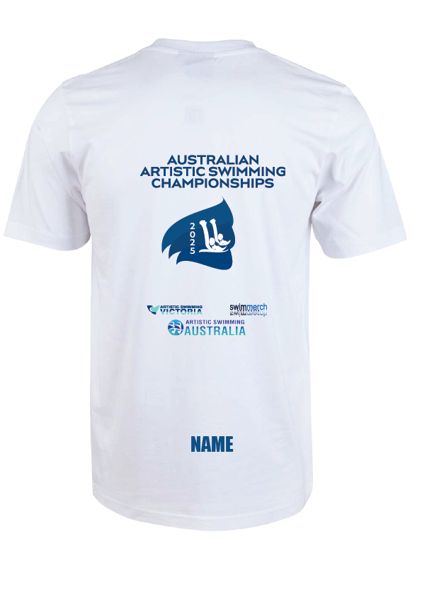2025 AUSTRALIAN ARTISTIC SWIMMING CHAMPIONSHIP SHORT SLEEVE TEE - WHITE