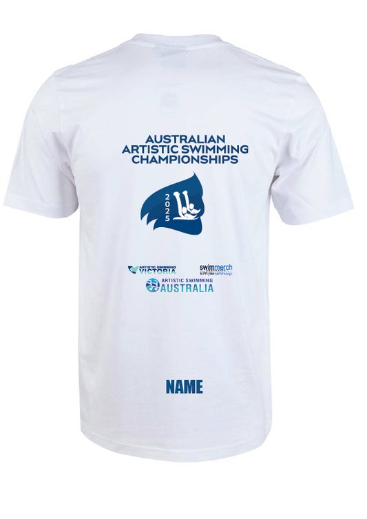 2025 AUSTRALIAN ARTISTIC SWIMMING CHAMPIONSHIP SHORT SLEEVE TEE - WHITE