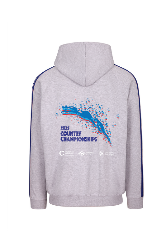 2025 VICTORIAN COUNTRY CHAMPIONSHIPS ZIP THRU HOODIE - GREY MARLE/ROYAL BLUE Unisex