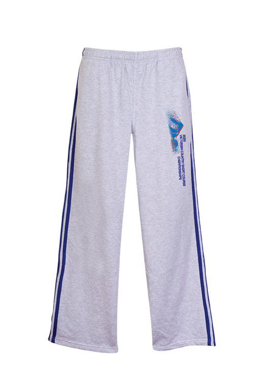 2025 VICTORIAN COUNTRY CHAMPIONSHIPS SIDE STRIPE TRACKPANT - GREY MARLE/ROYAL BLUE UNISEX