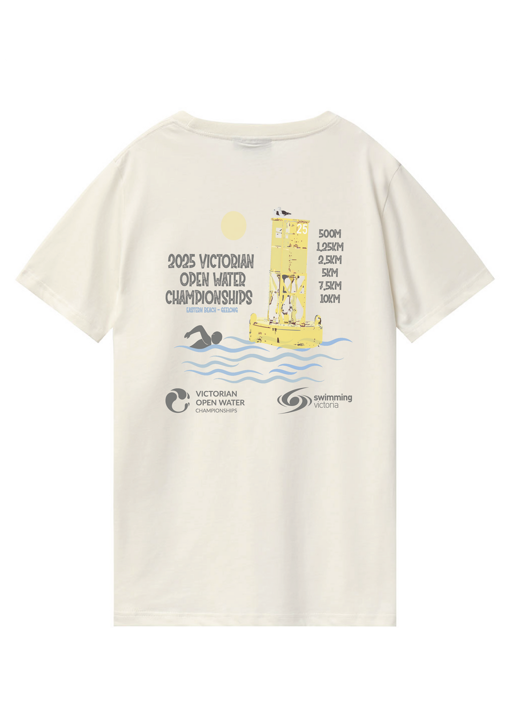 2025 VICTORIAN OPEN WATER CHAMPIONSHIPS SHORT SLEEVE TEE- CREAM