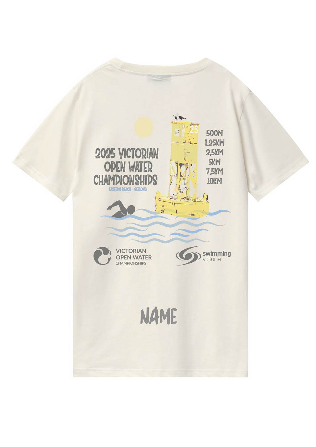 2025 VICTORIAN OPEN WATER CHAMPIONSHIPS SHORT SLEEVE TEE- CREAM