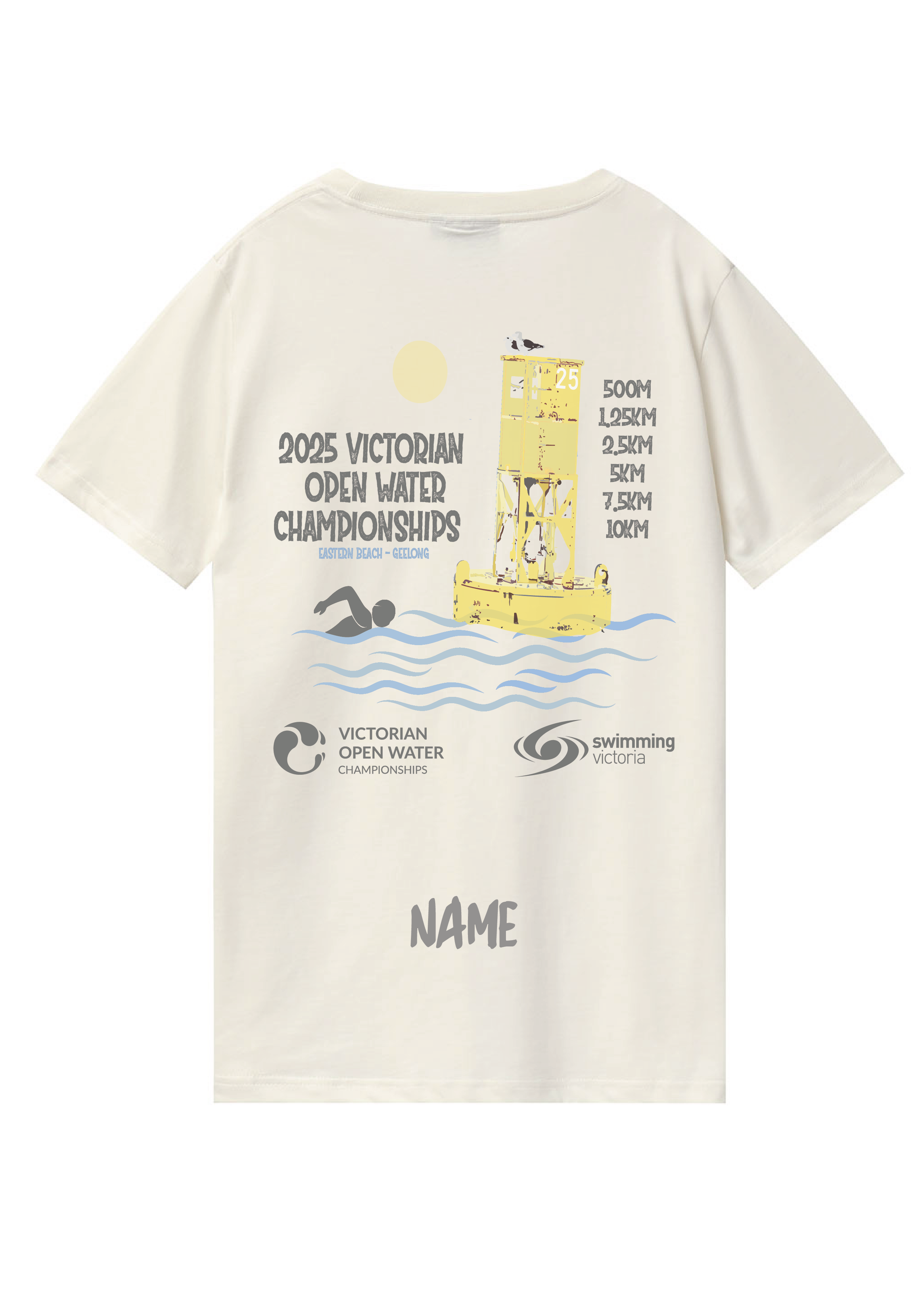 2025 VICTORIAN OPEN WATER CHAMPIONSHIPS SHORT SLEEVE TEE- CREAM