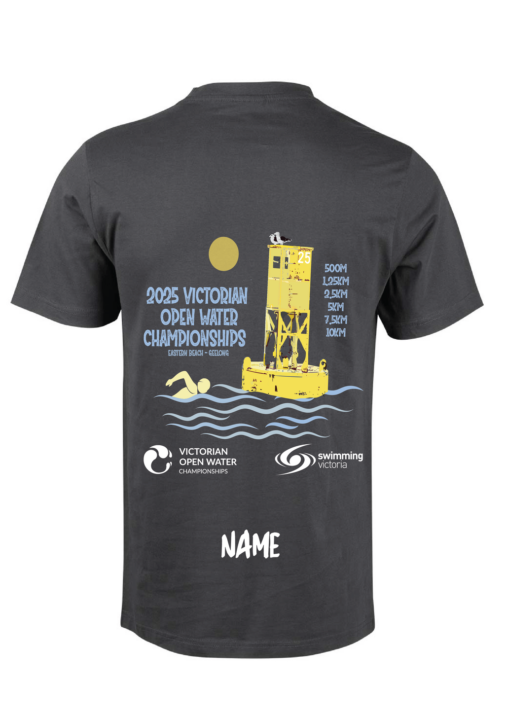 2025 VICTORIAN OPEN WATER CHAMPIONSHIPS SHORT SLEEVE TEE- CHARCOAL