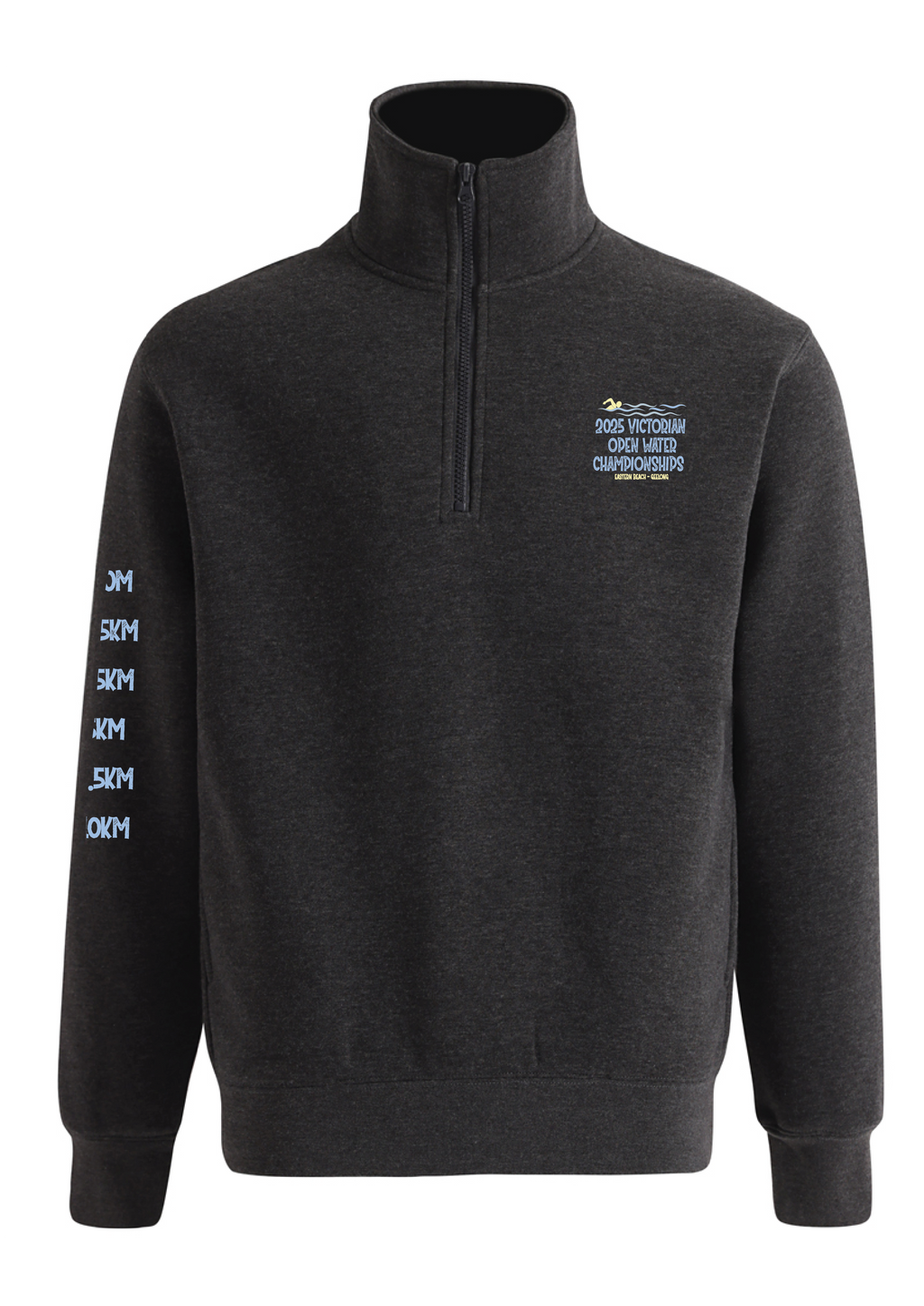 2025 VICTORIAN OPEN WATER CHAMPIONSHIPS 1/4 ZIP SWEAT TOP - CHARCOAL