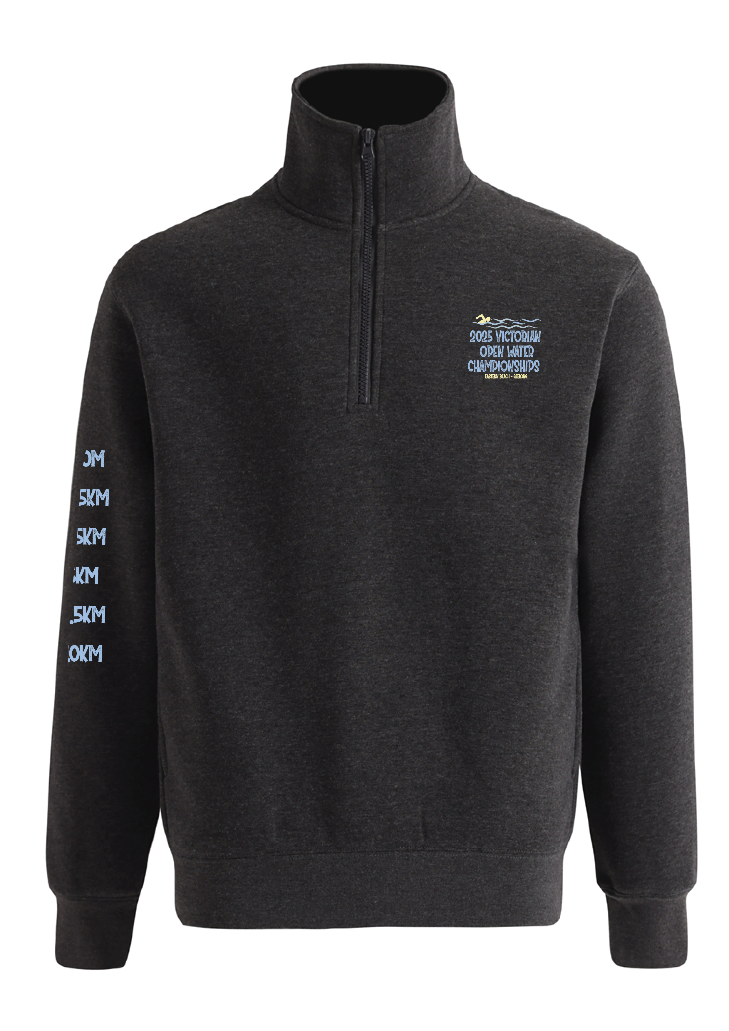 2025 VICTORIAN OPEN WATER CHAMPIONSHIPS 1/4 ZIP SWEAT TOP - CHARCOAL