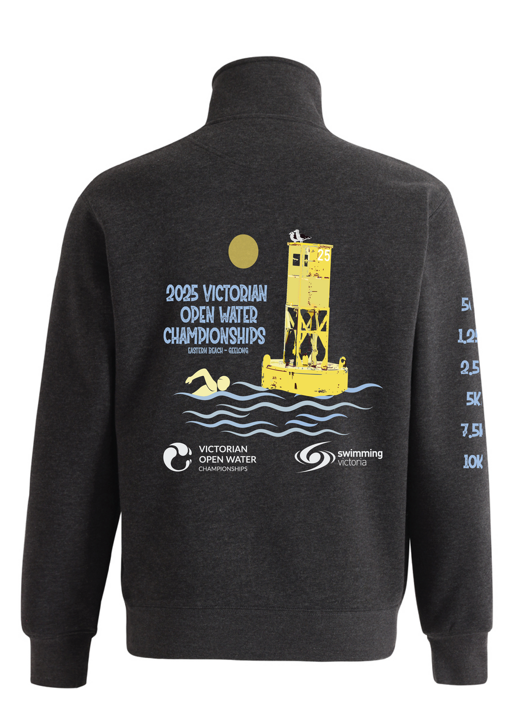 2025 VICTORIAN OPEN WATER CHAMPIONSHIPS 1/4 ZIP SWEAT TOP - CHARCOAL