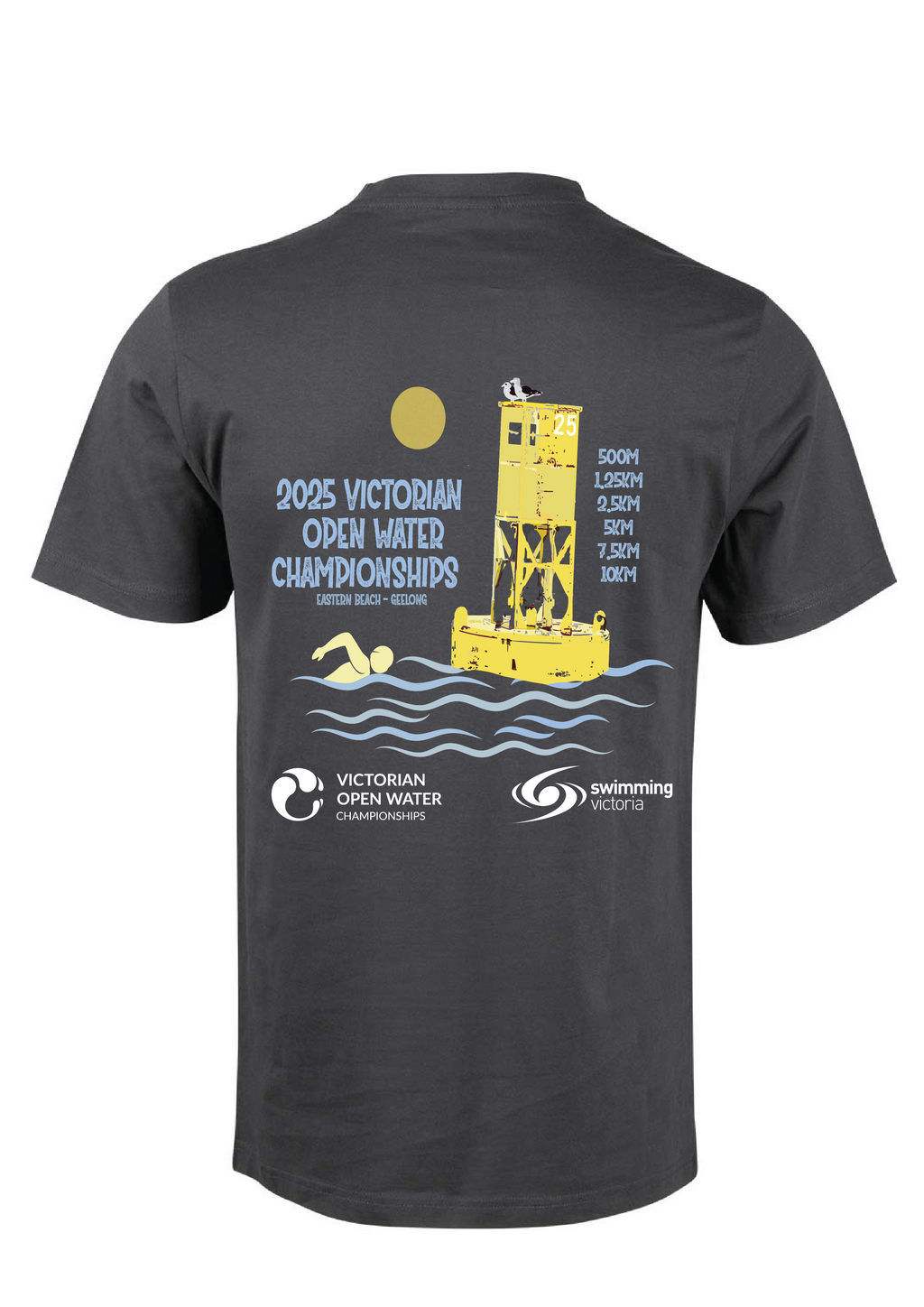 2025 VICTORIAN OPEN WATER CHAMPIONSHIPS SHORT SLEEVE TEE- CHARCOAL