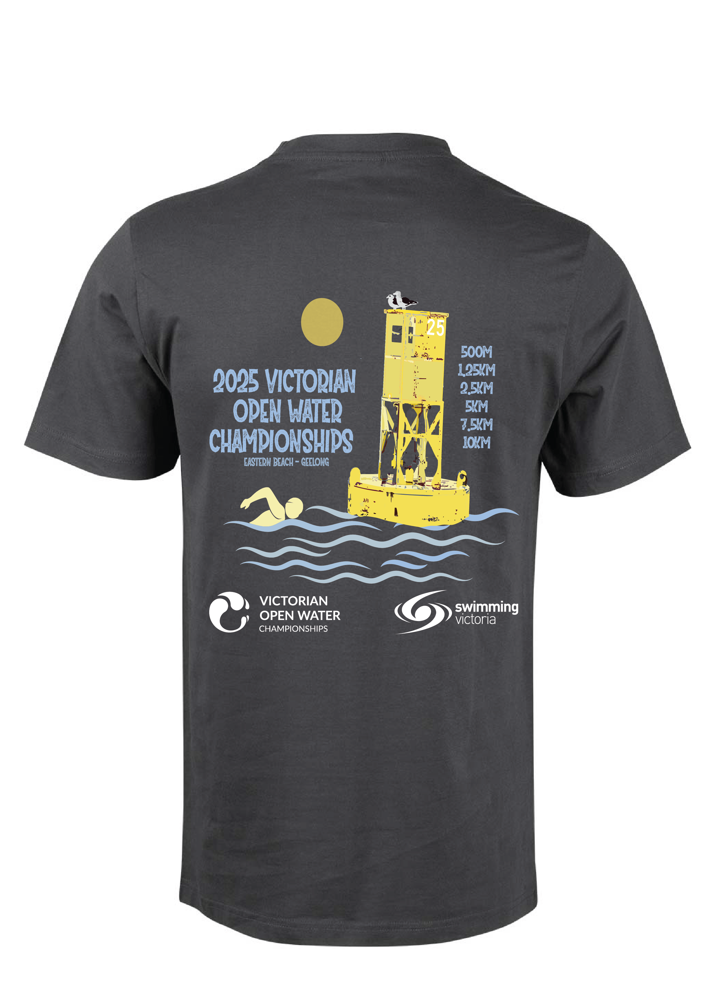 2025 VICTORIAN OPEN WATER CHAMPIONSHIPS SHORT SLEEVE TEE- CHARCOAL
