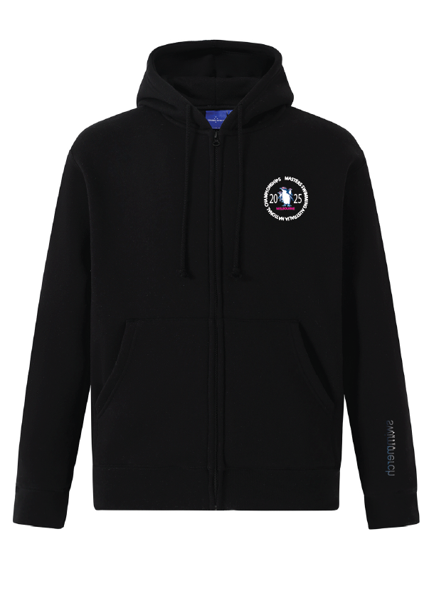 2025 NATIONAL MASTERS CHAMPIONSHIP ZIP THRU HOODIE- UNISEX BLACK