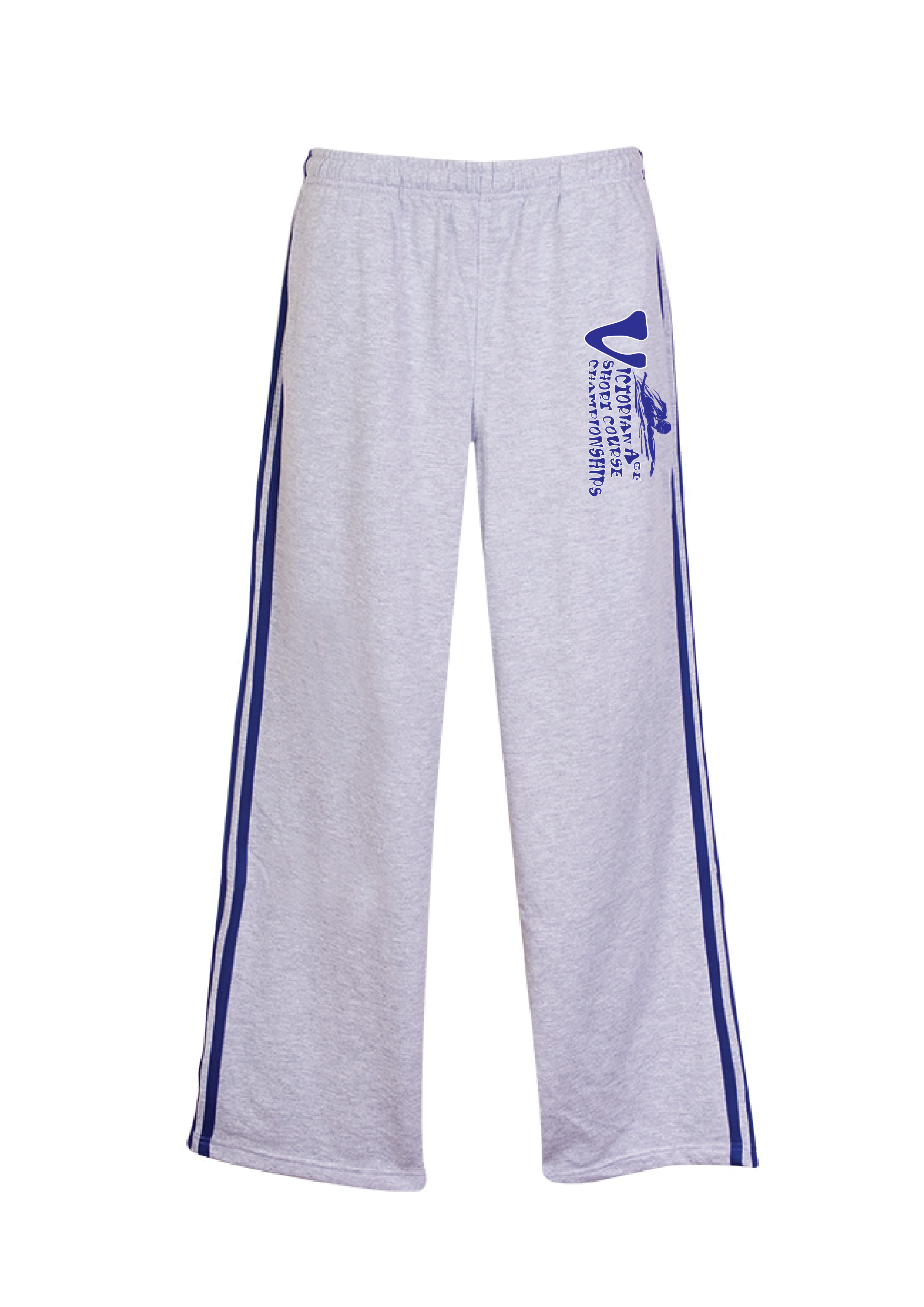 2025 VICTORIAN AGE SC CHAMPIONSHIPS SIDE STRIPE TRACKPANT - GREY MARLE/ROYAL BLUE UNISEX
