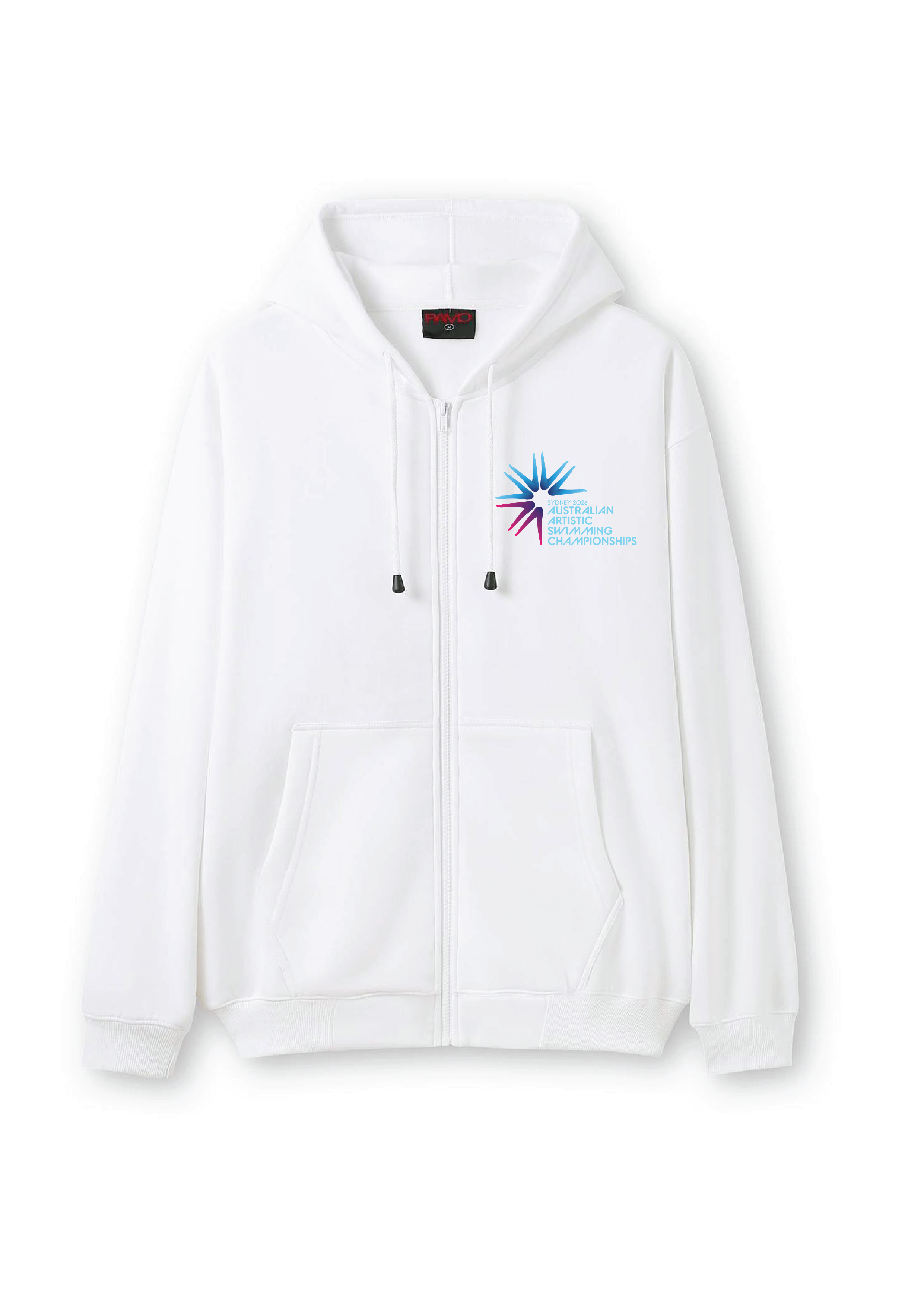 2026 Australian Artistic Swimming Championships Zip Thru Hoodie - White