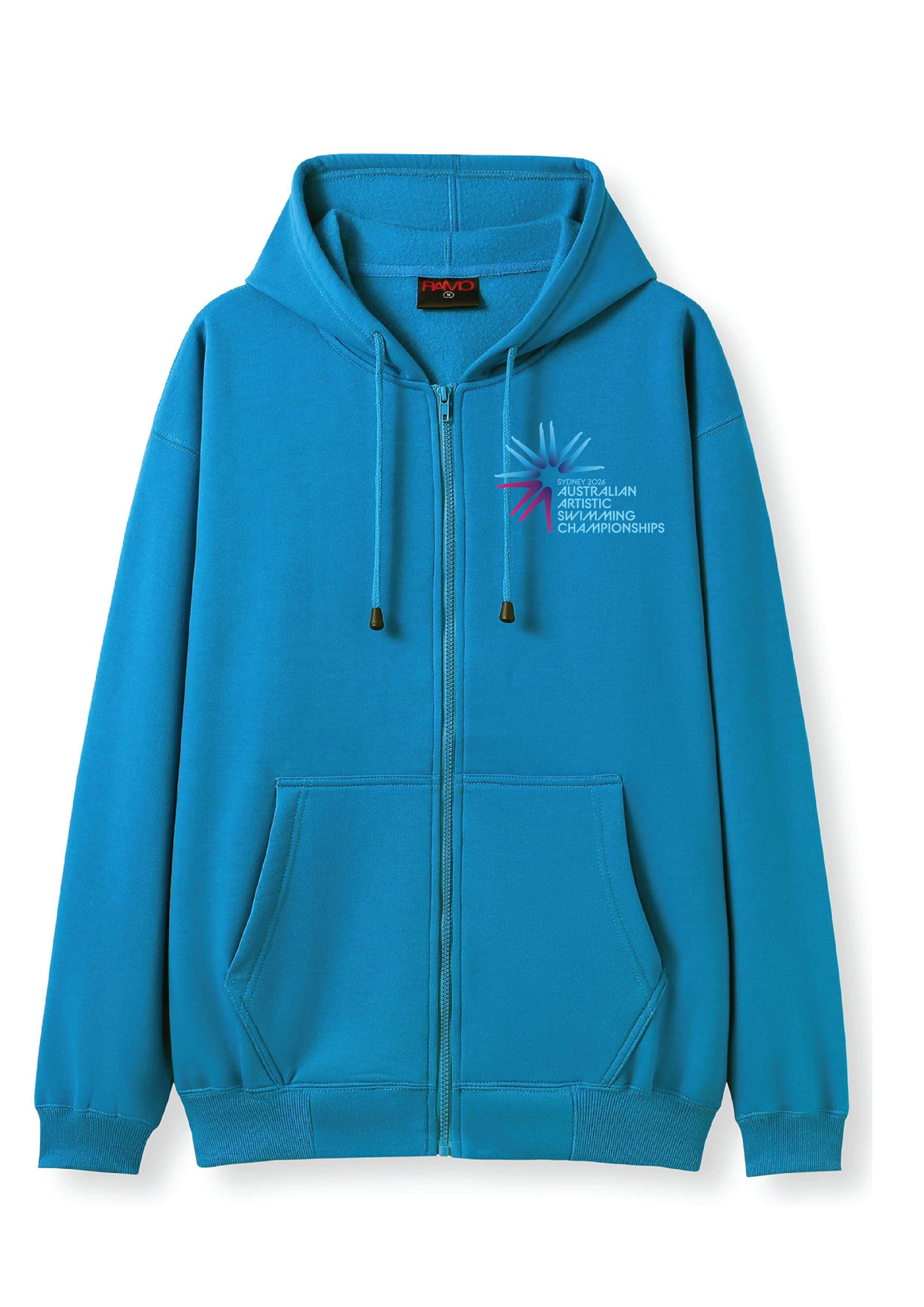 2026 Australian Artistic Swimming Championships Zip Thru Hoodie - Ocean Blue