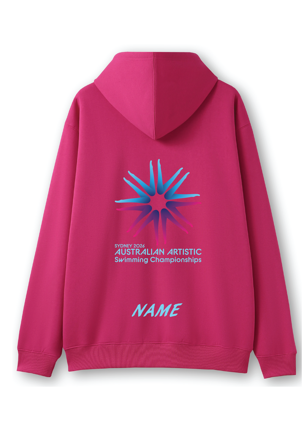 2026 Australian Artistic Swimming Championships Zip Thru Hoodie - Fuschia