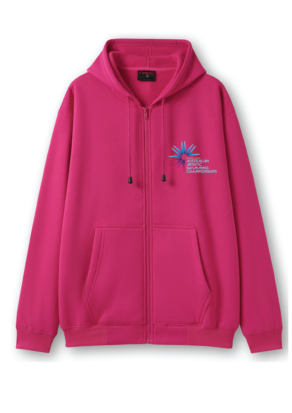2026 Australian Artistic Swimming Championships Zip Thru Hoodie - Fuschia