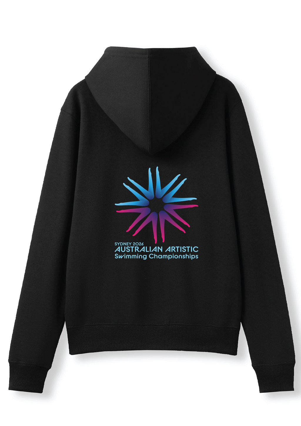 2026 Australian Artistic Swimming Championships Zip Thru Hoodie - Black