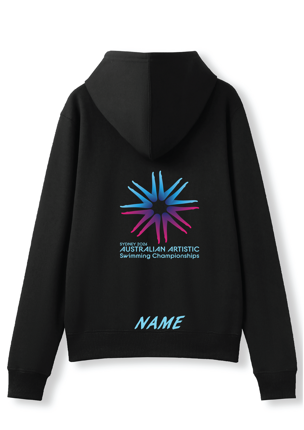 2026 Australian Artistic Swimming Championships Zip Thru Hoodie - Black