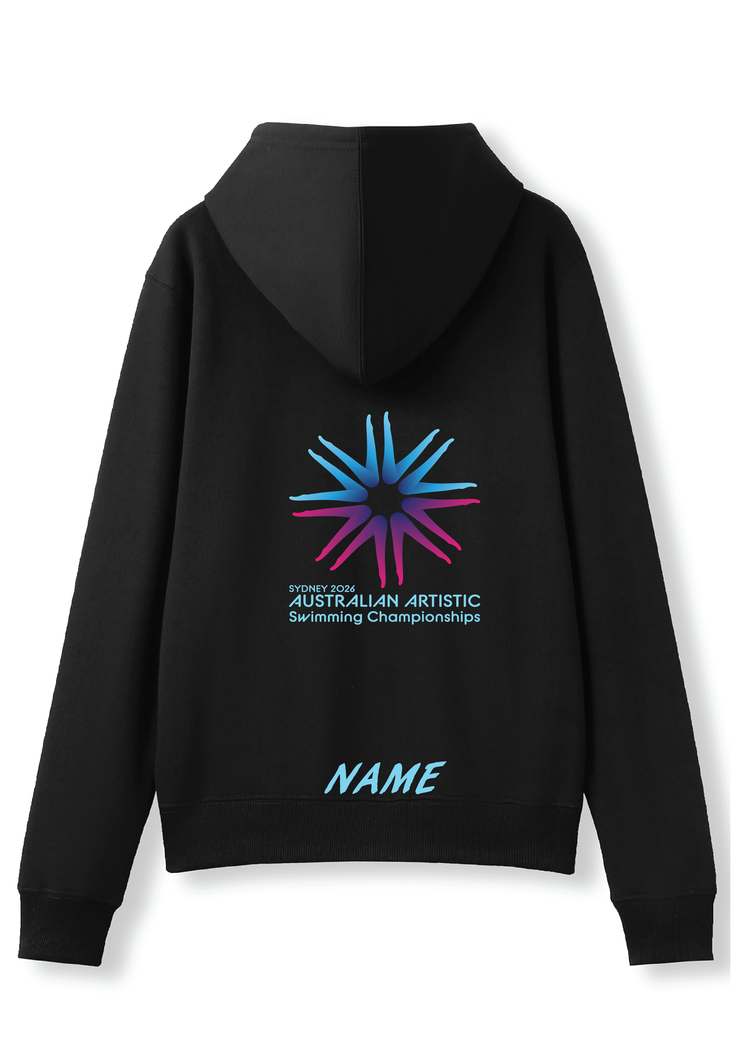 2026 Australian Artistic Swimming Championships Zip Thru Hoodie - Black