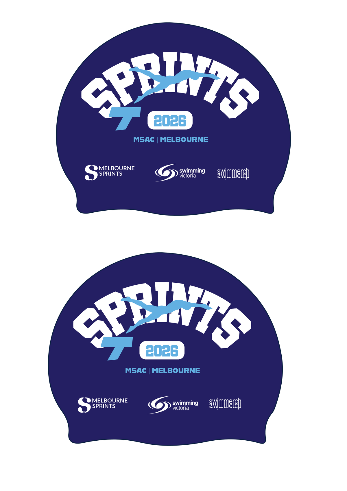 2026 SPRINT SILICONE SWIM CAP - BLUE