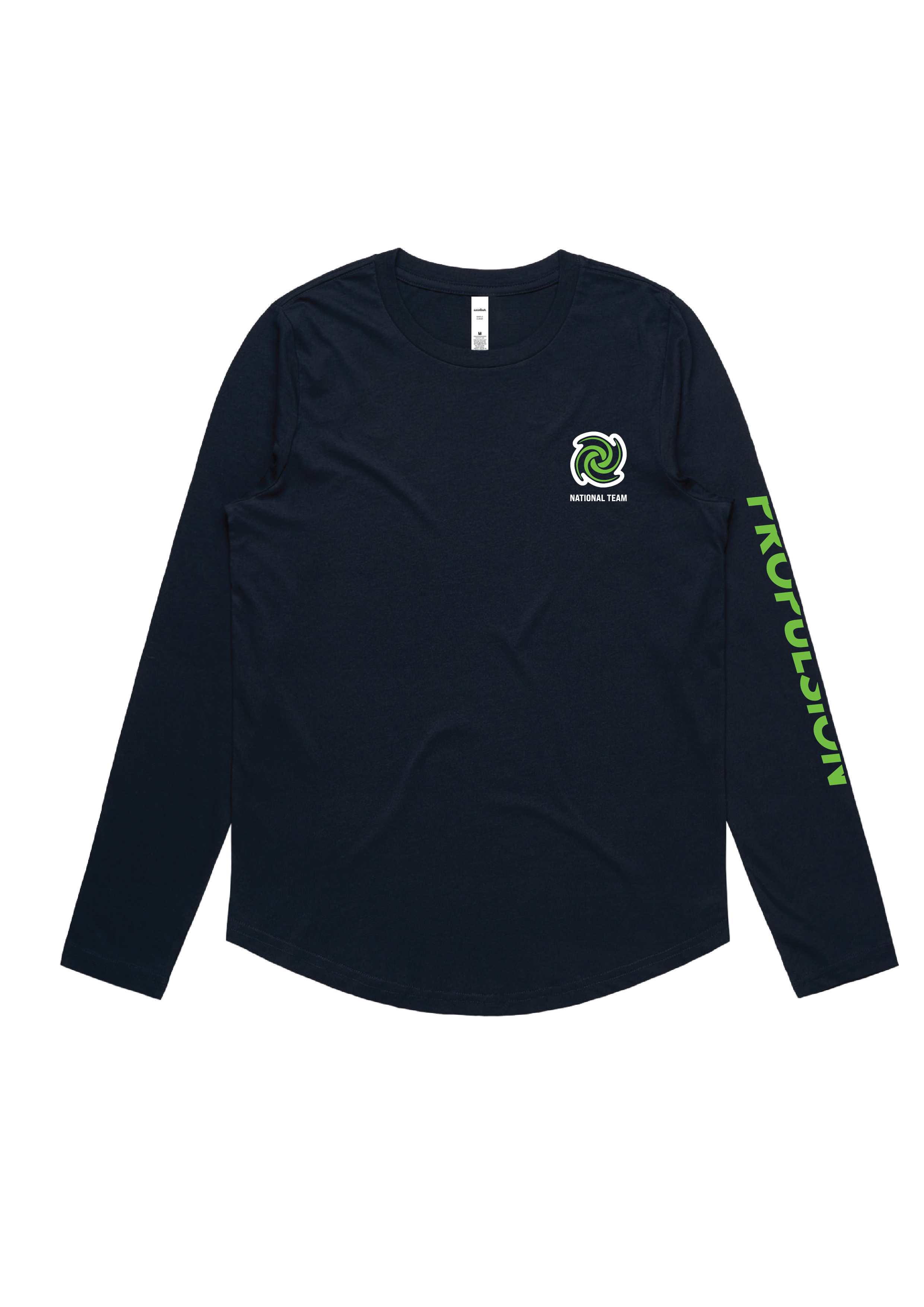 PROPULSION  LONG SLEEVE TEE NAVY SWIM CLUB , STATE TEAM , NATIONAL TEAM - WOMENS