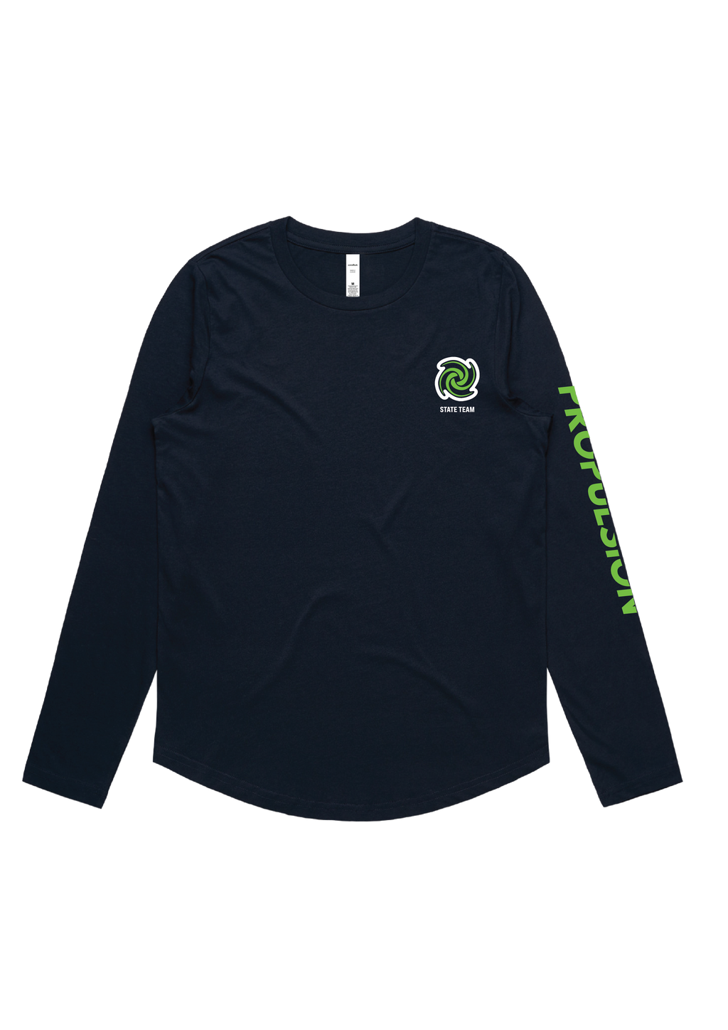 PROPULSION  LONG SLEEVE TEE NAVY SWIM CLUB , STATE TEAM , NATIONAL TEAM - WOMENS