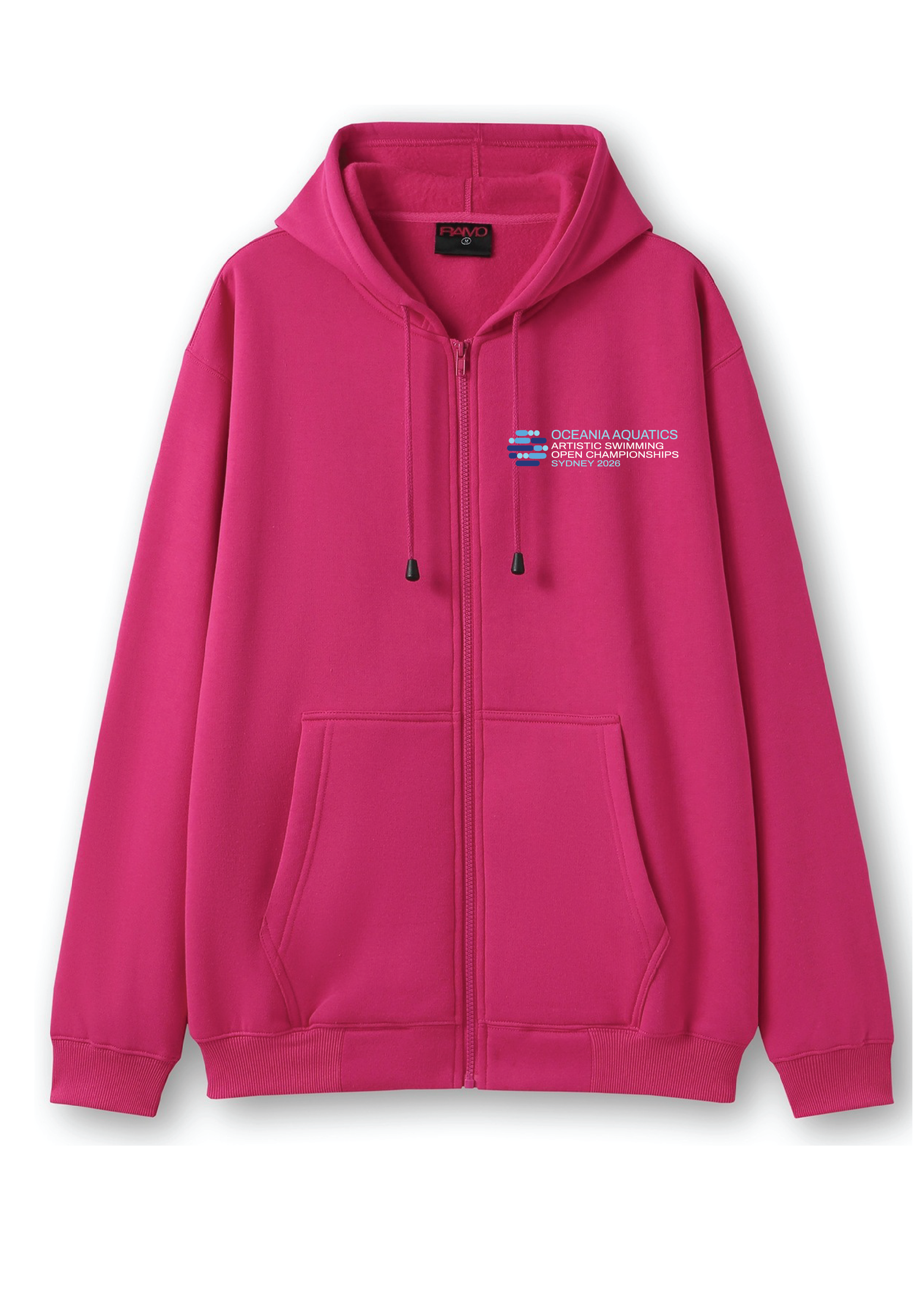 2026 Oceania Artistic Swimming Championships Zip Thru Hoodie - Fuchsia