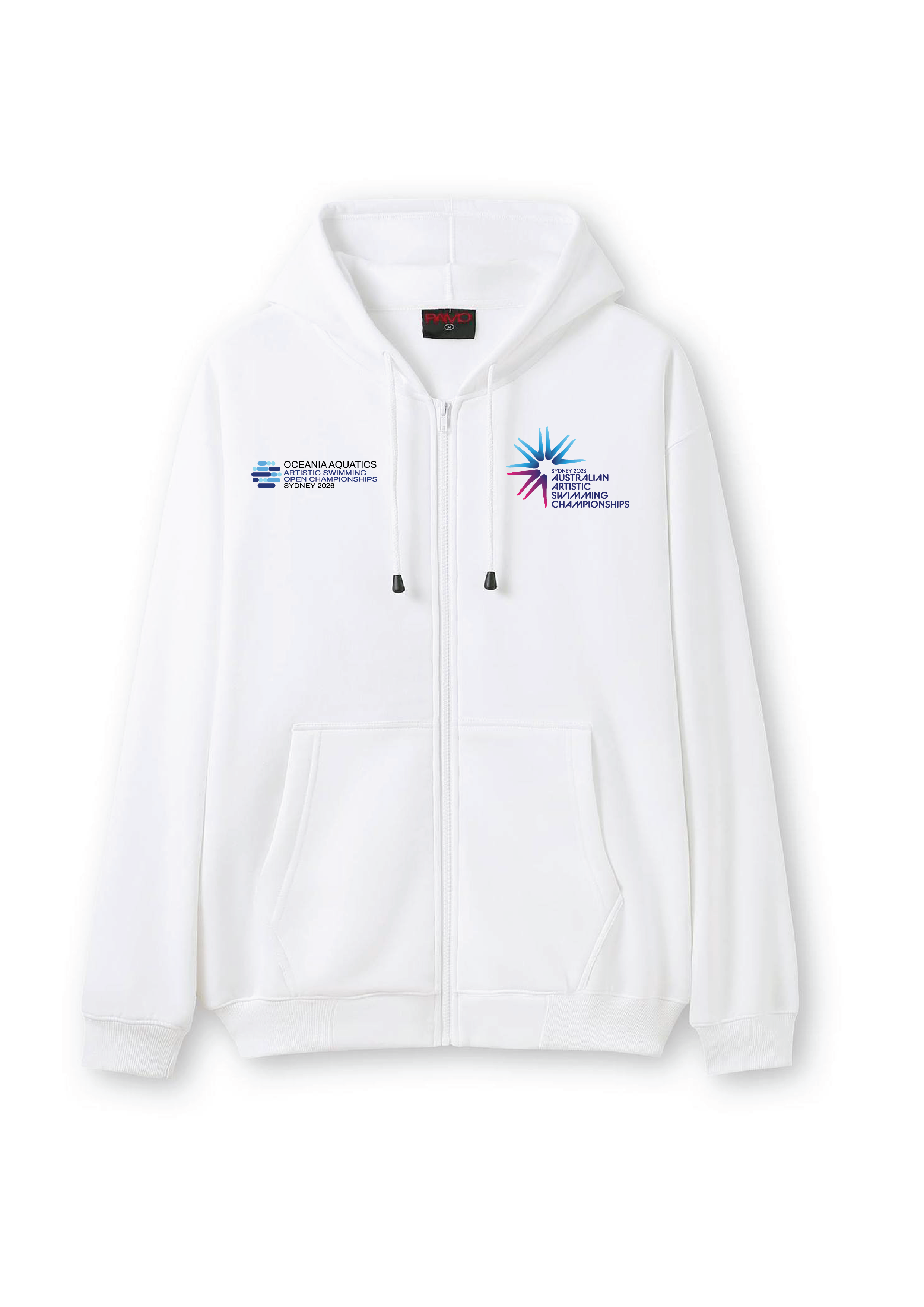 2026 Oceania Open & Australian Artistic Swimming Championships Zip Thru Hoodie - White