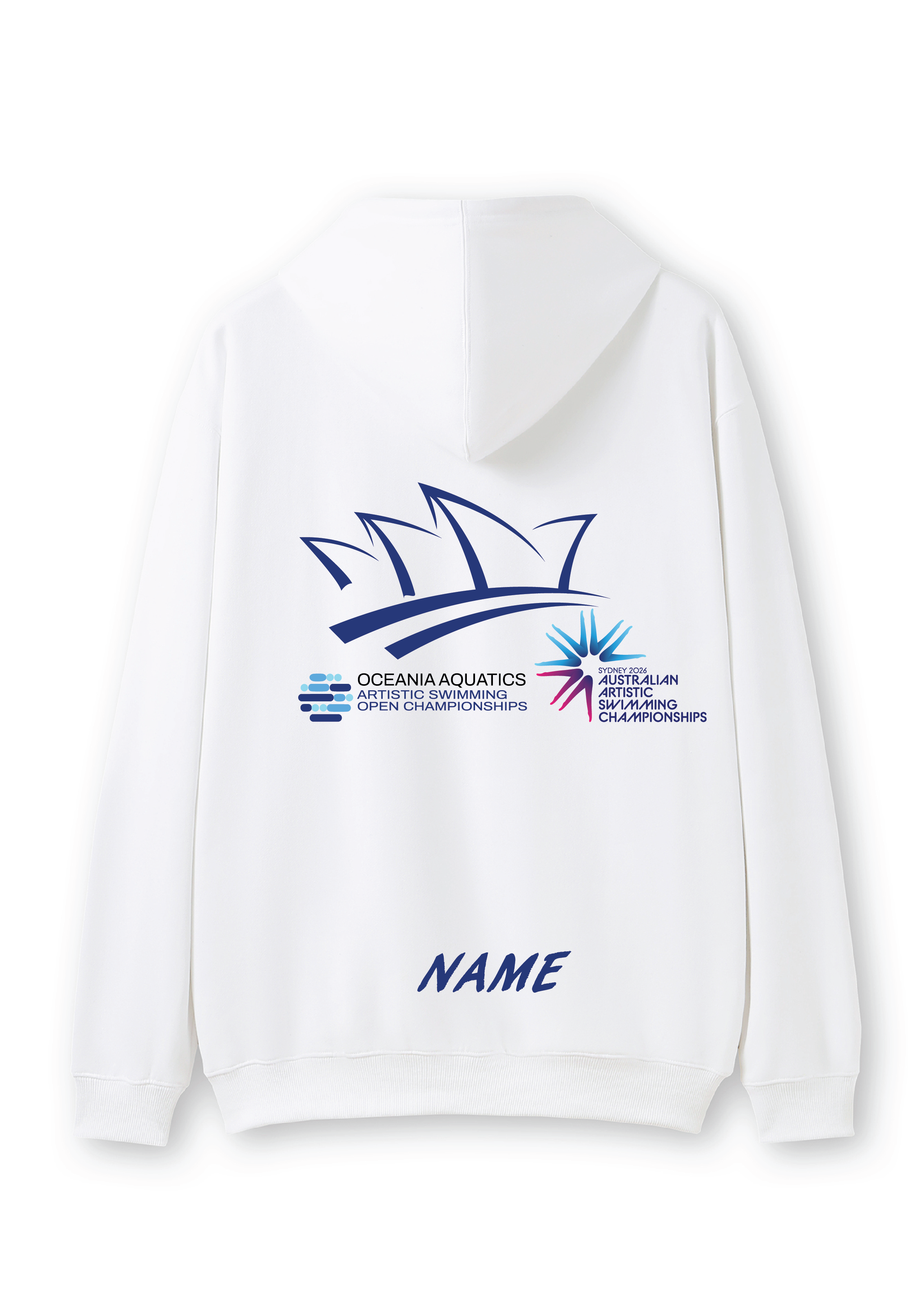 2026 Oceania Open & Australian Artistic Swimming Championships Zip Thru Hoodie - White