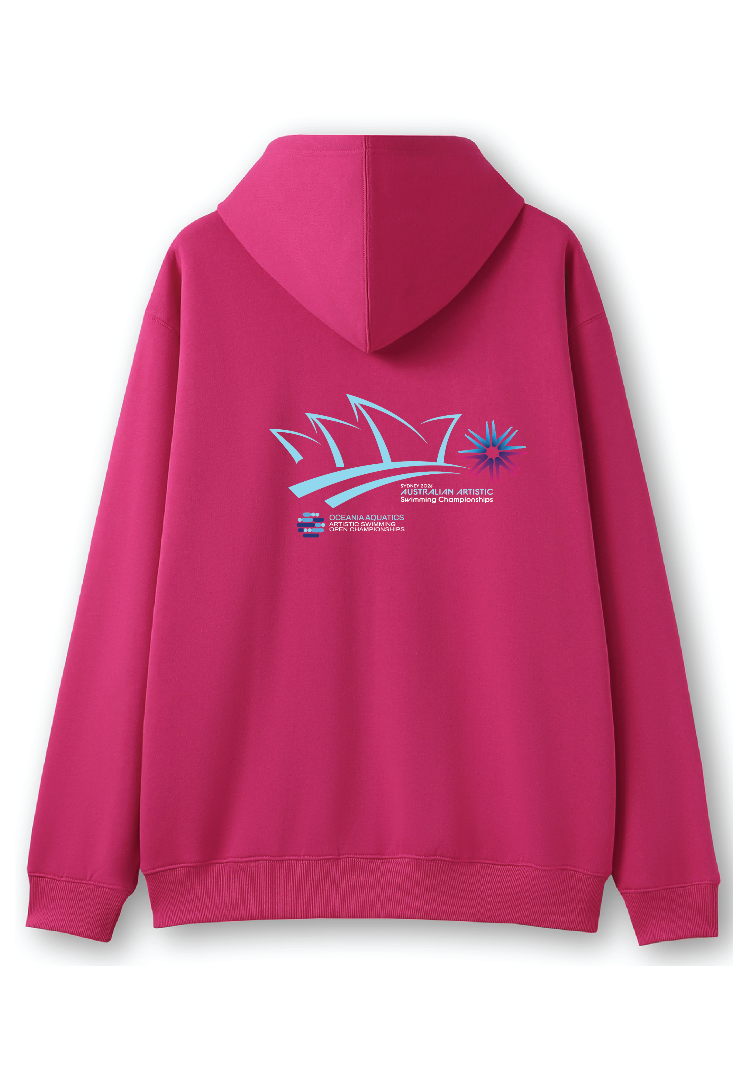 2026 Oceania Open & Australian Artistic Swimming Championships Zip Thru Hoodie - Fuchsia