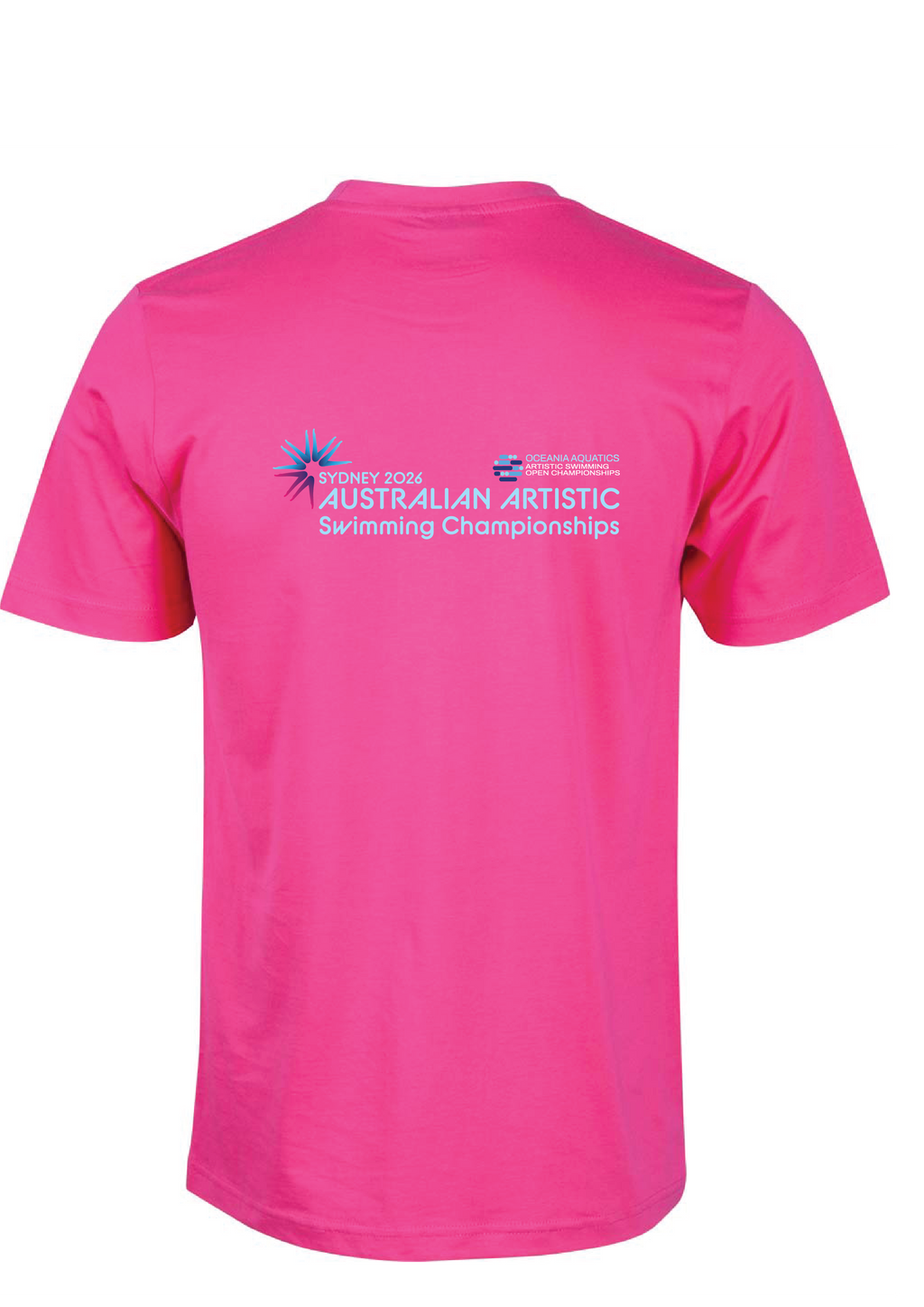 2026 Oceania Open & Australian Artistic Swimming Championships Tee Unisex & Women's Sizing - Fuchsia