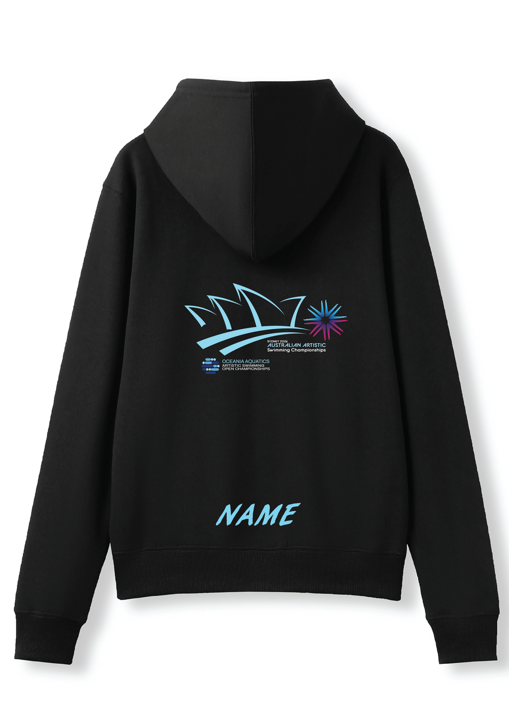 2026 Oceania Open & Australian Artistic Swimming Championships Zip Thru Hoodie - Black