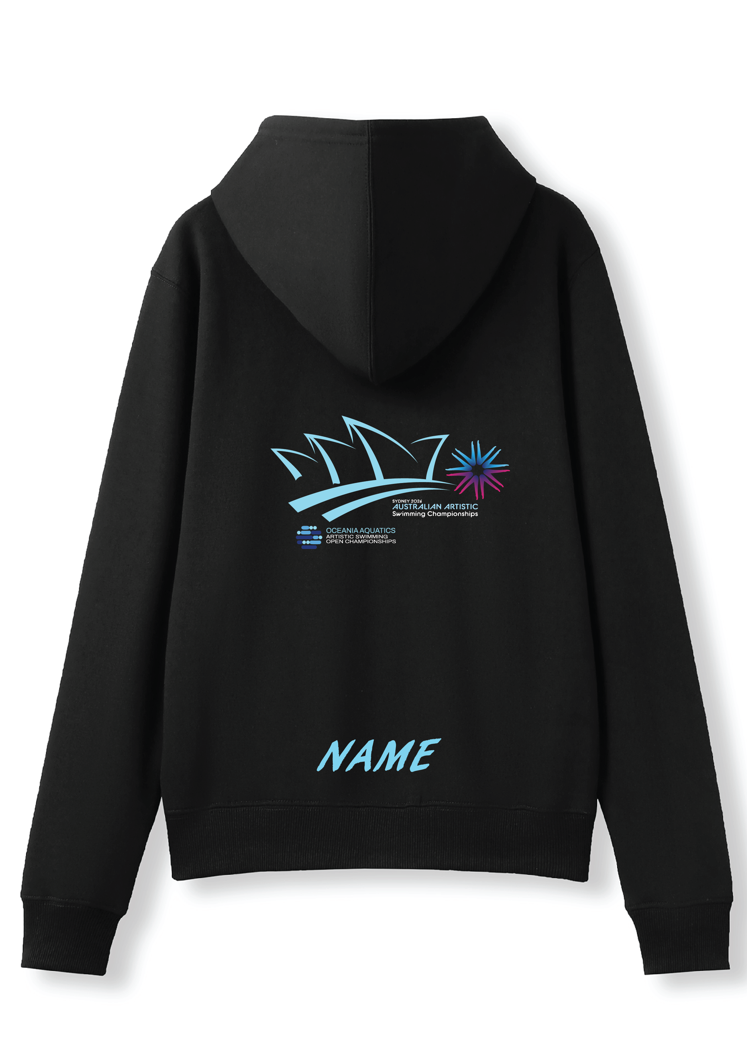 2026 Oceania Open & Australian Artistic Swimming Championships Zip Thru Hoodie - Black