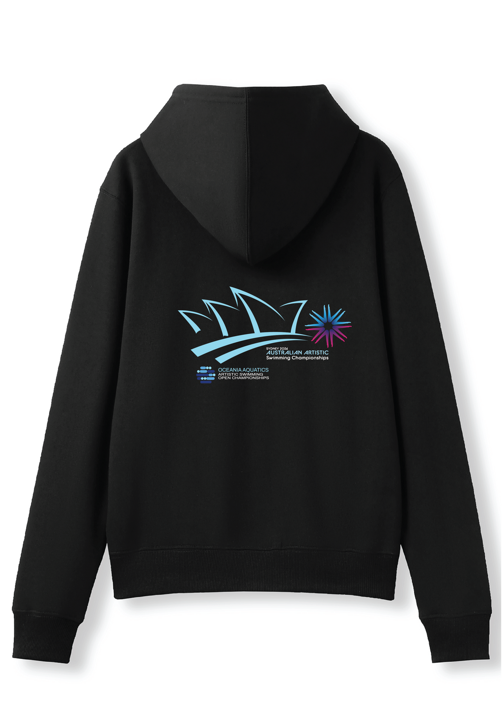 2026 Oceania Open & Australian Artistic Swimming Championships Zip Thru Hoodie - Black