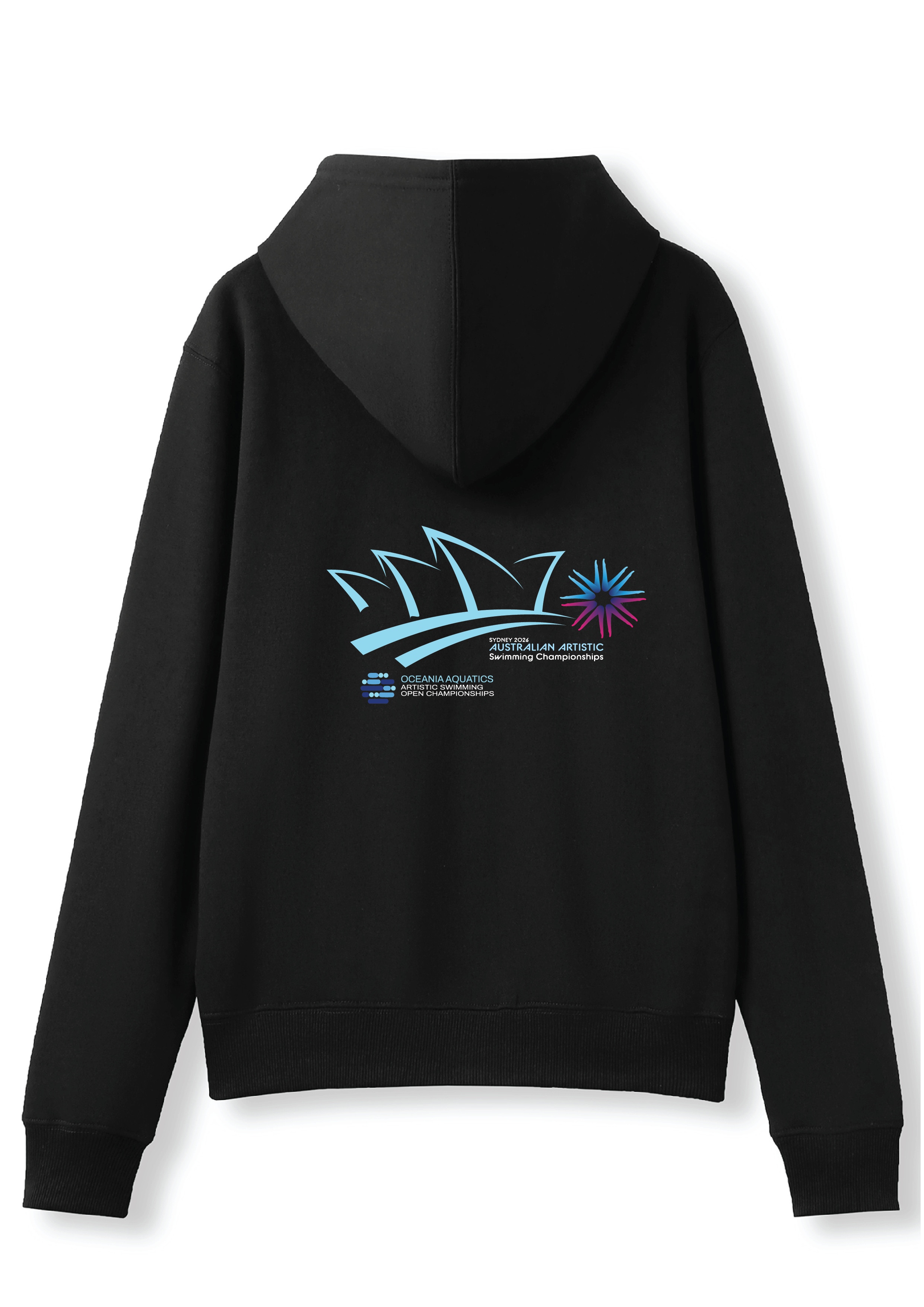2026 Oceania Open & Australian Artistic Swimming Championships Zip Thru Hoodie - Black