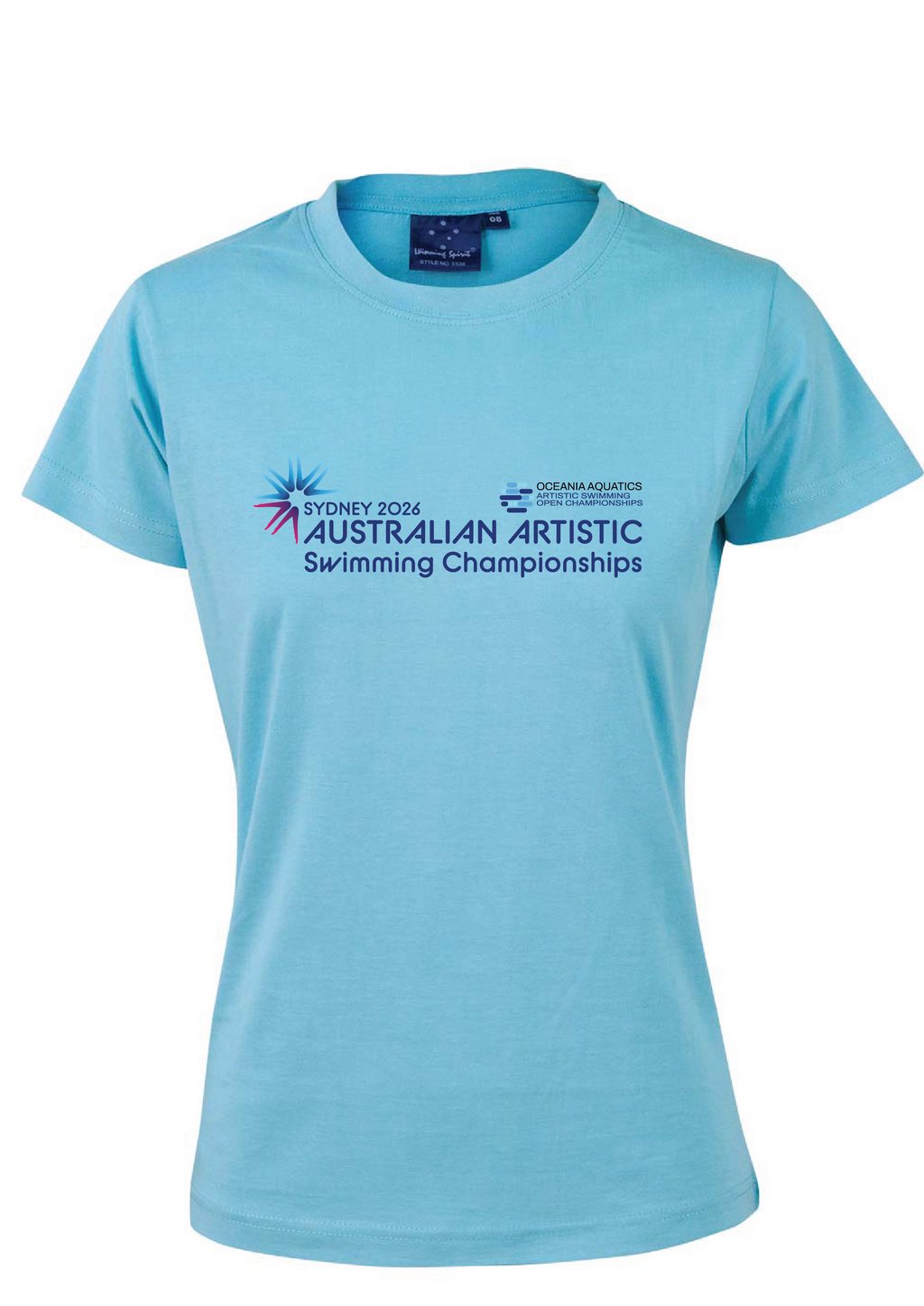 2026 Oceania Open & Australian Artistic Swimming Championships Tee Unisex & Women's Sizing - Pale Blue
