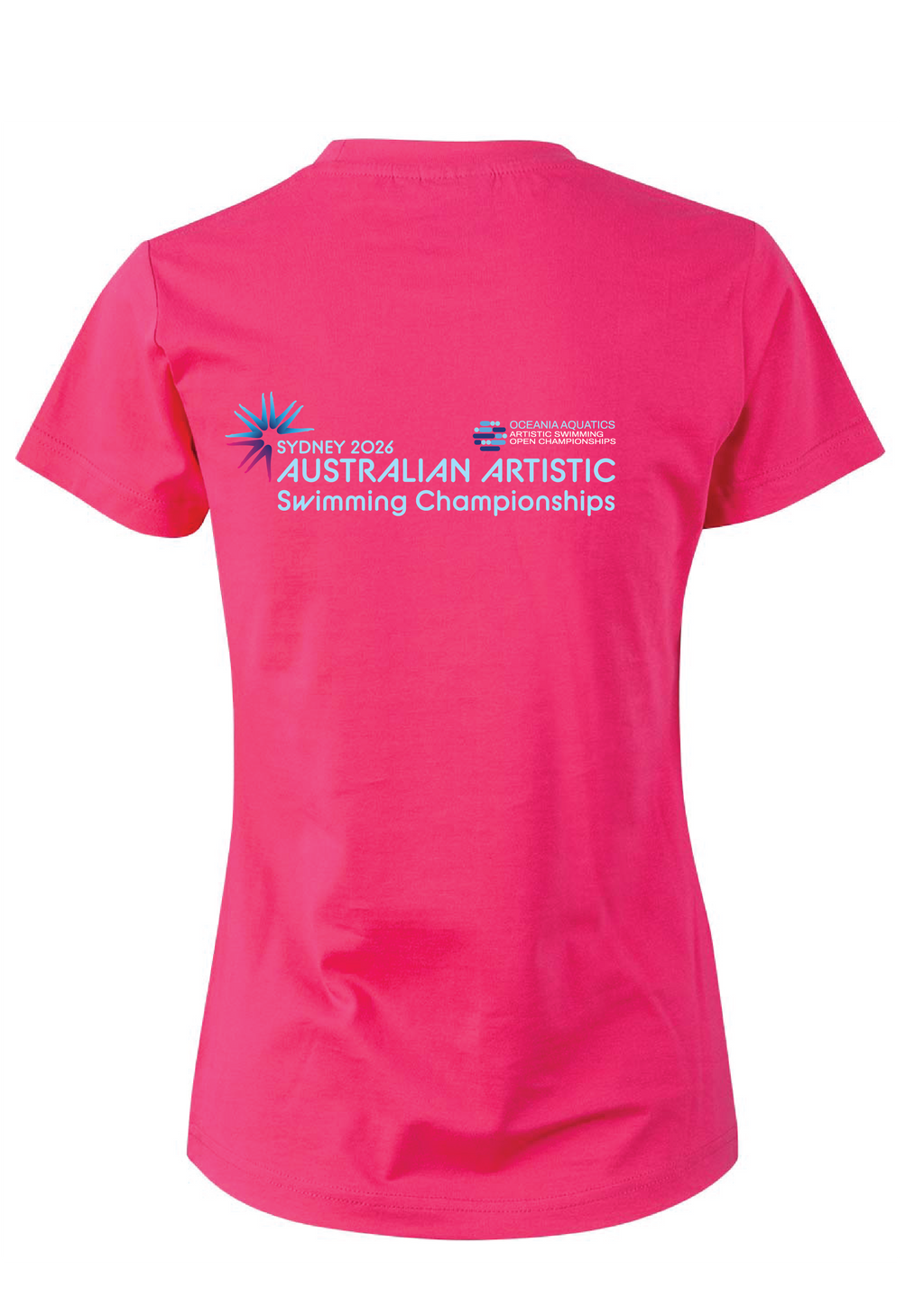 2026 Oceania Open & Australian Artistic Swimming Championships Tee Unisex & Women's Sizing - Fuchsia
