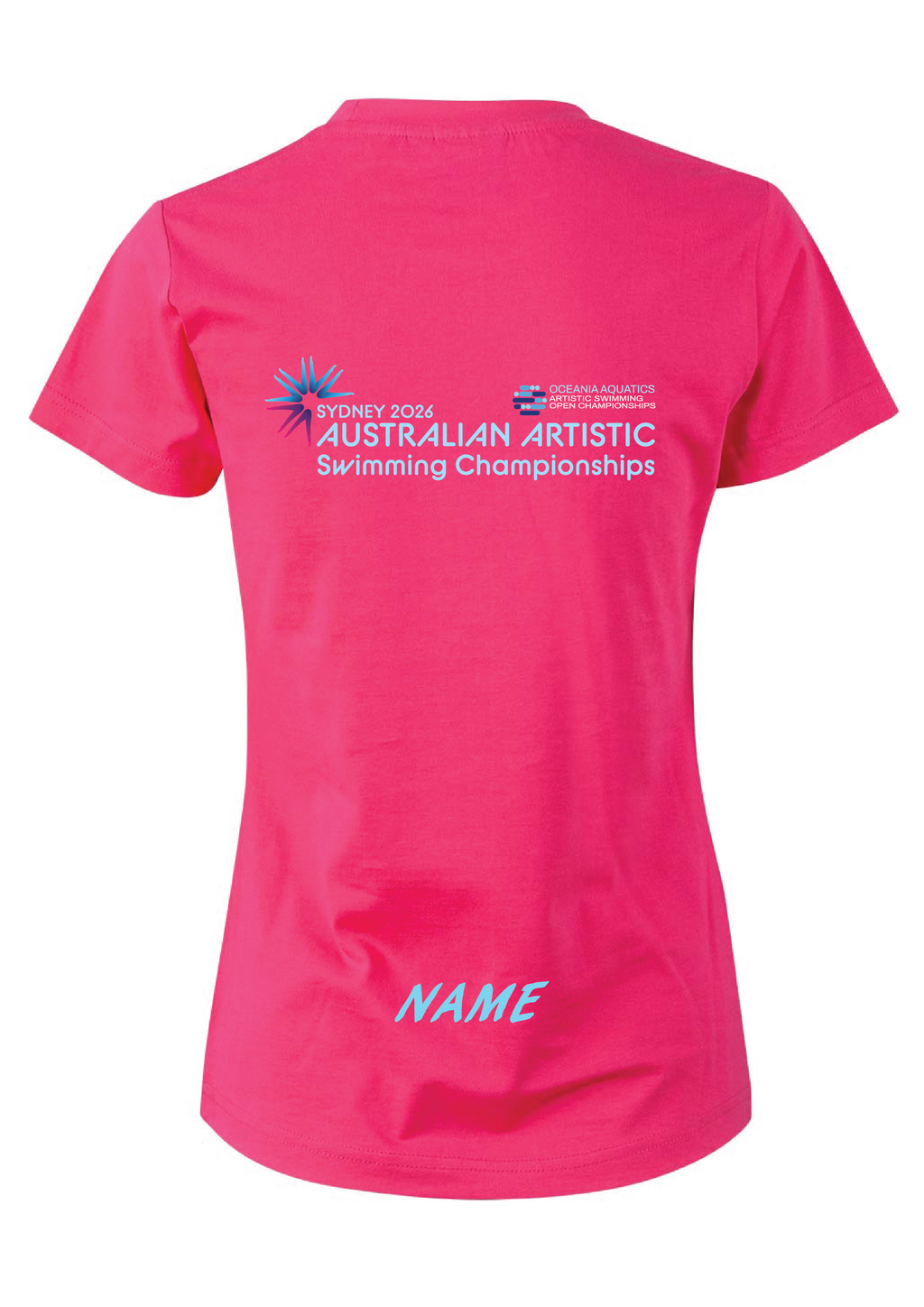 2026 Oceania Open & Australian Artistic Swimming Championships Tee Unisex & Women's Sizing - Fuchsia