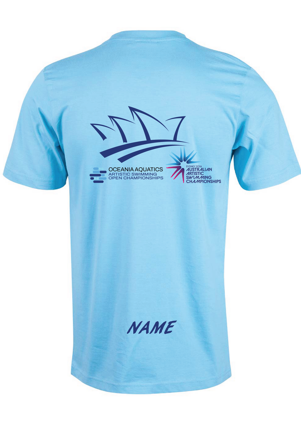 2026 Oceania Open & Australian Artistic Swimming Championships Tee Unisex & Women's Sizing - Pale Blue