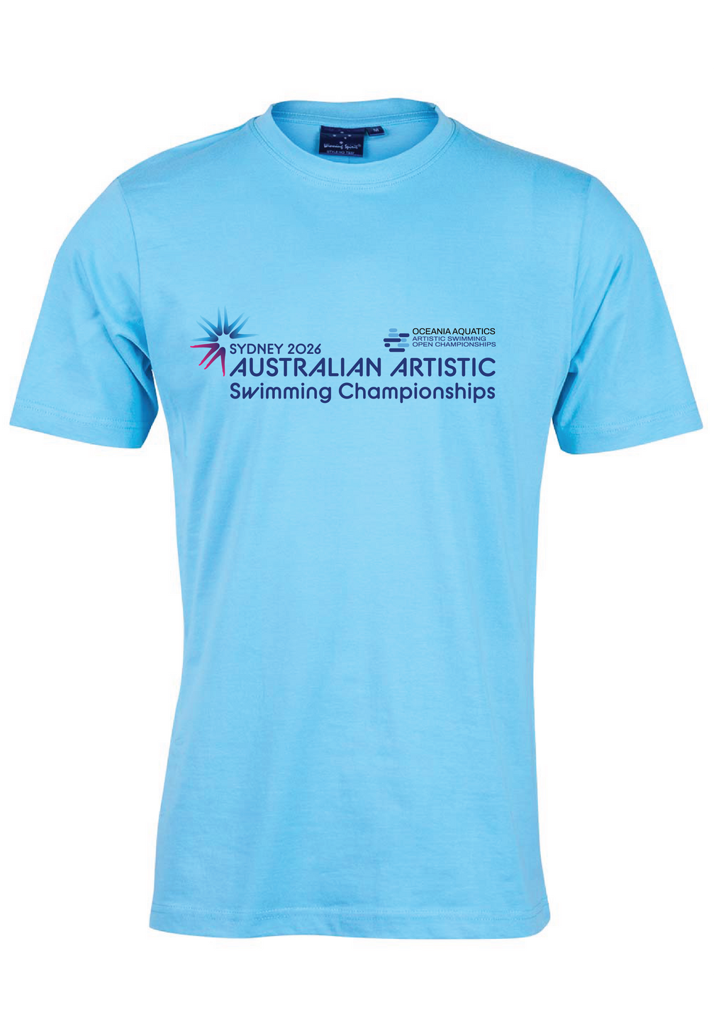 2026 Oceania Open & Australian Artistic Swimming Championships Tee Unisex & Women's Sizing - Pale Blue