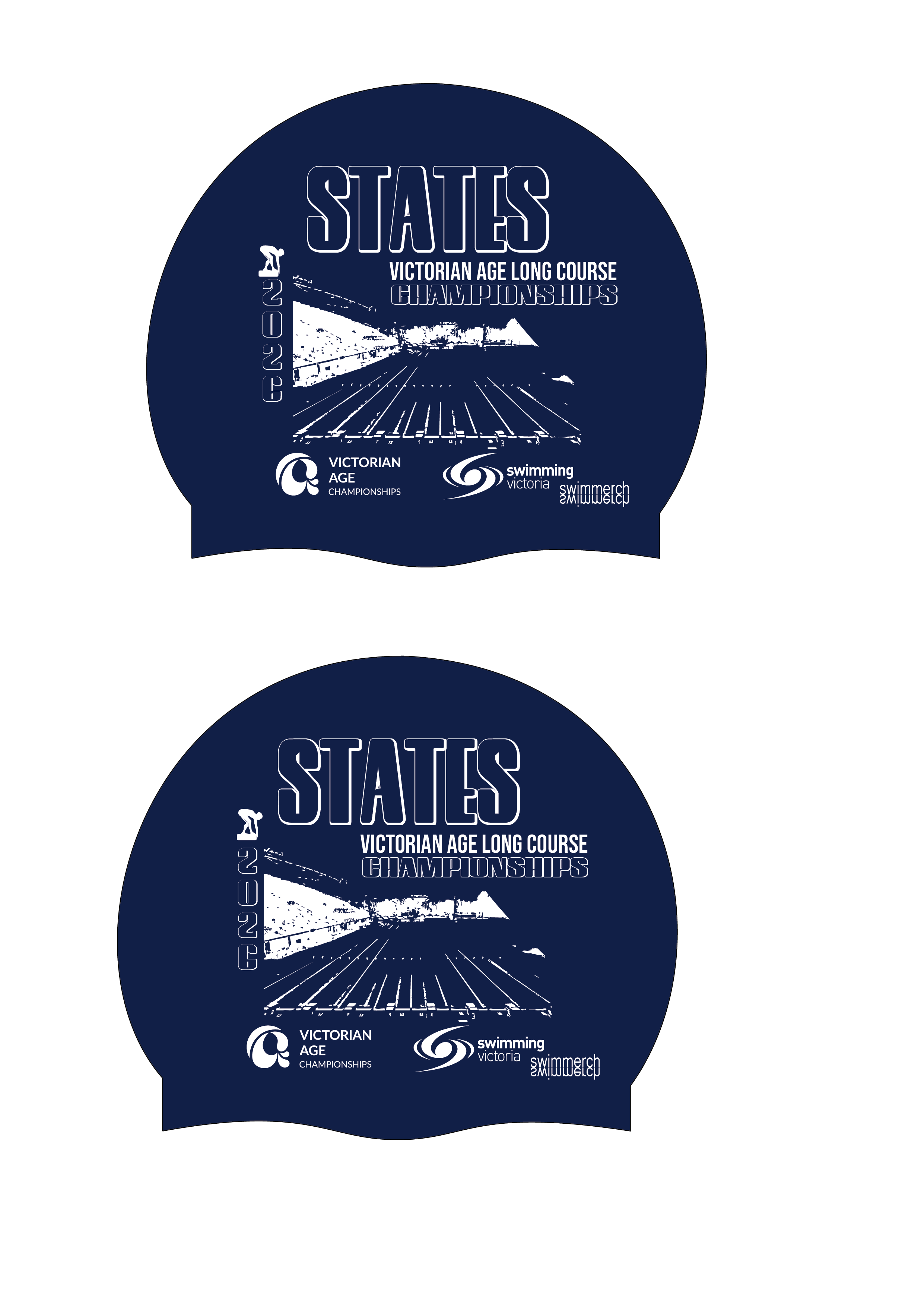 2026 VICTORIAN AGE LONG COURSE SILICONE SWIM CAP