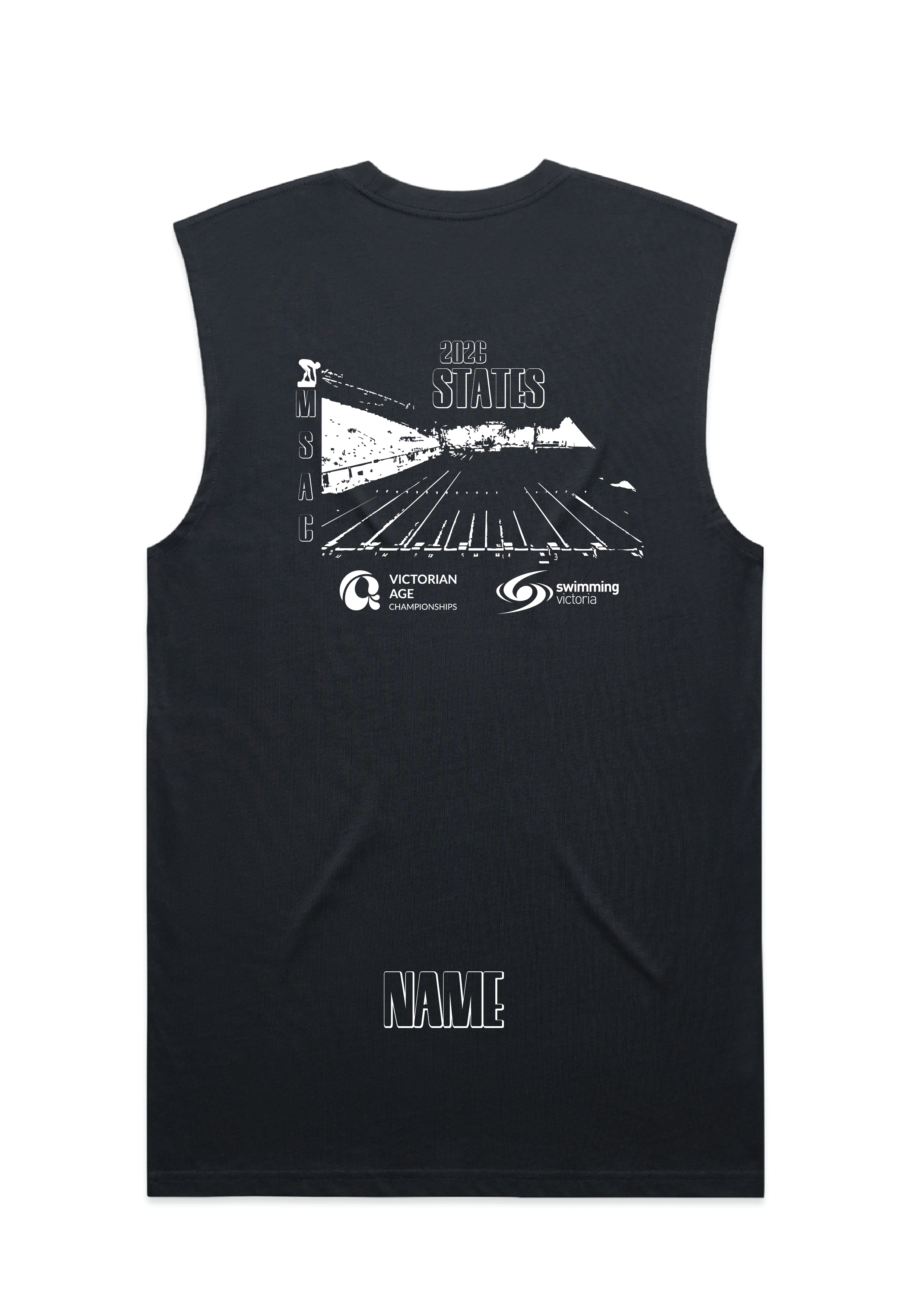 2026 VICTORIAN AGE LONG COURSE CHAMPIONSHIPS SLEEVELESS TANK UNISEX - NAVY