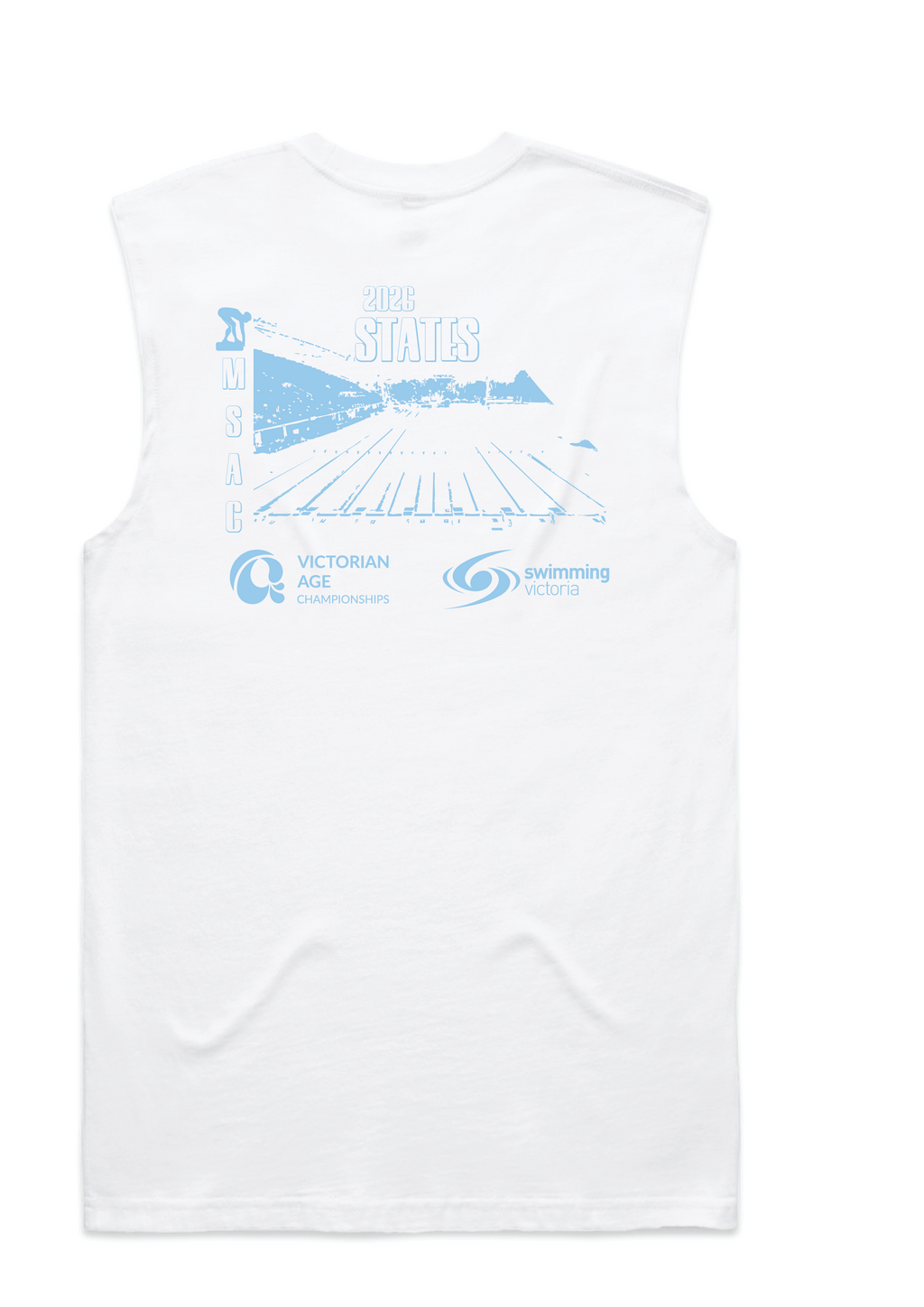 2026 VICTORIAN AGE LONG COURSE CHAMPIONSHIPS SLEEVELESS TANK UNISEX - WHITE