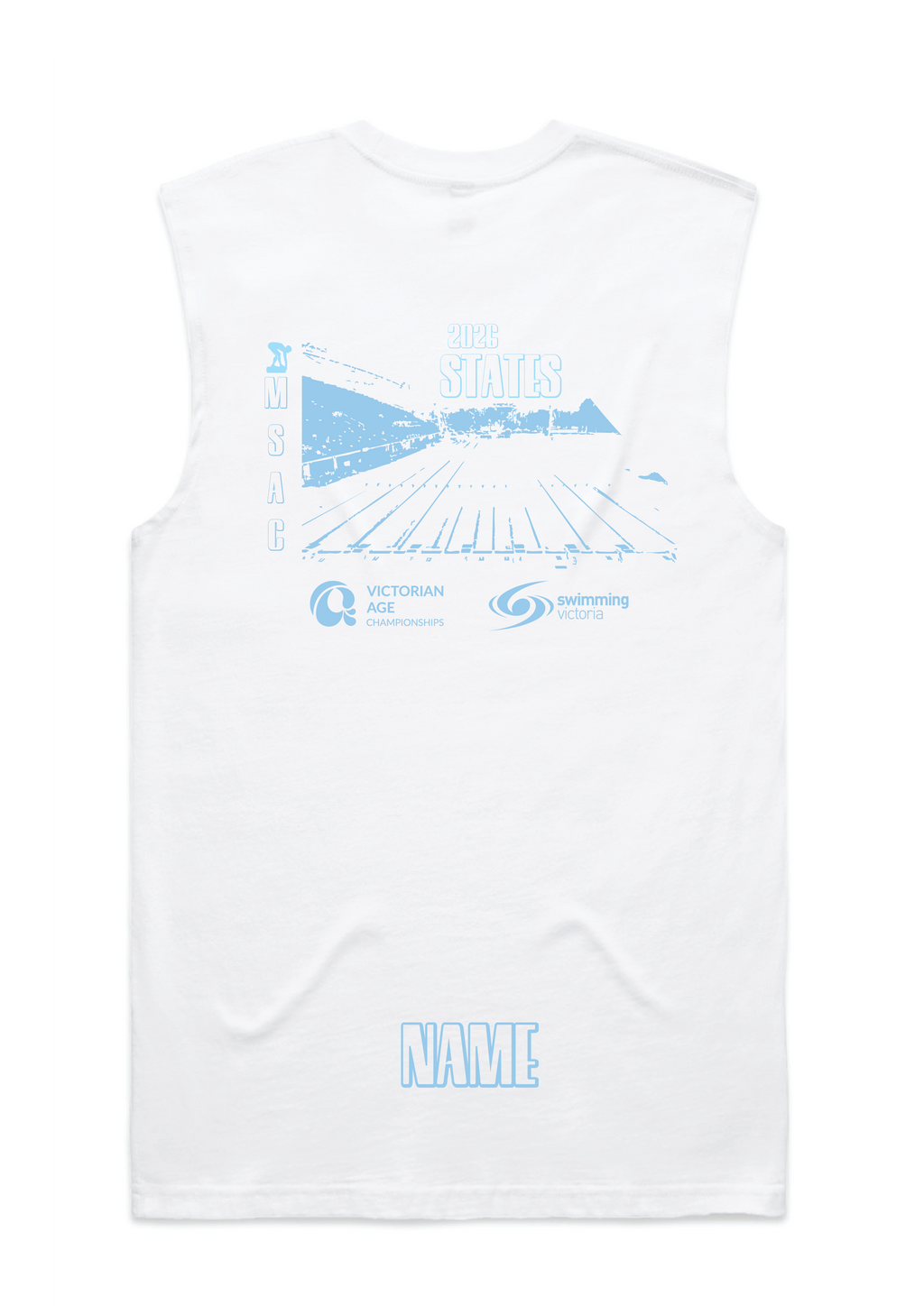 2026 VICTORIAN AGE LONG COURSE CHAMPIONSHIPS SLEEVELESS TANK UNISEX - WHITE