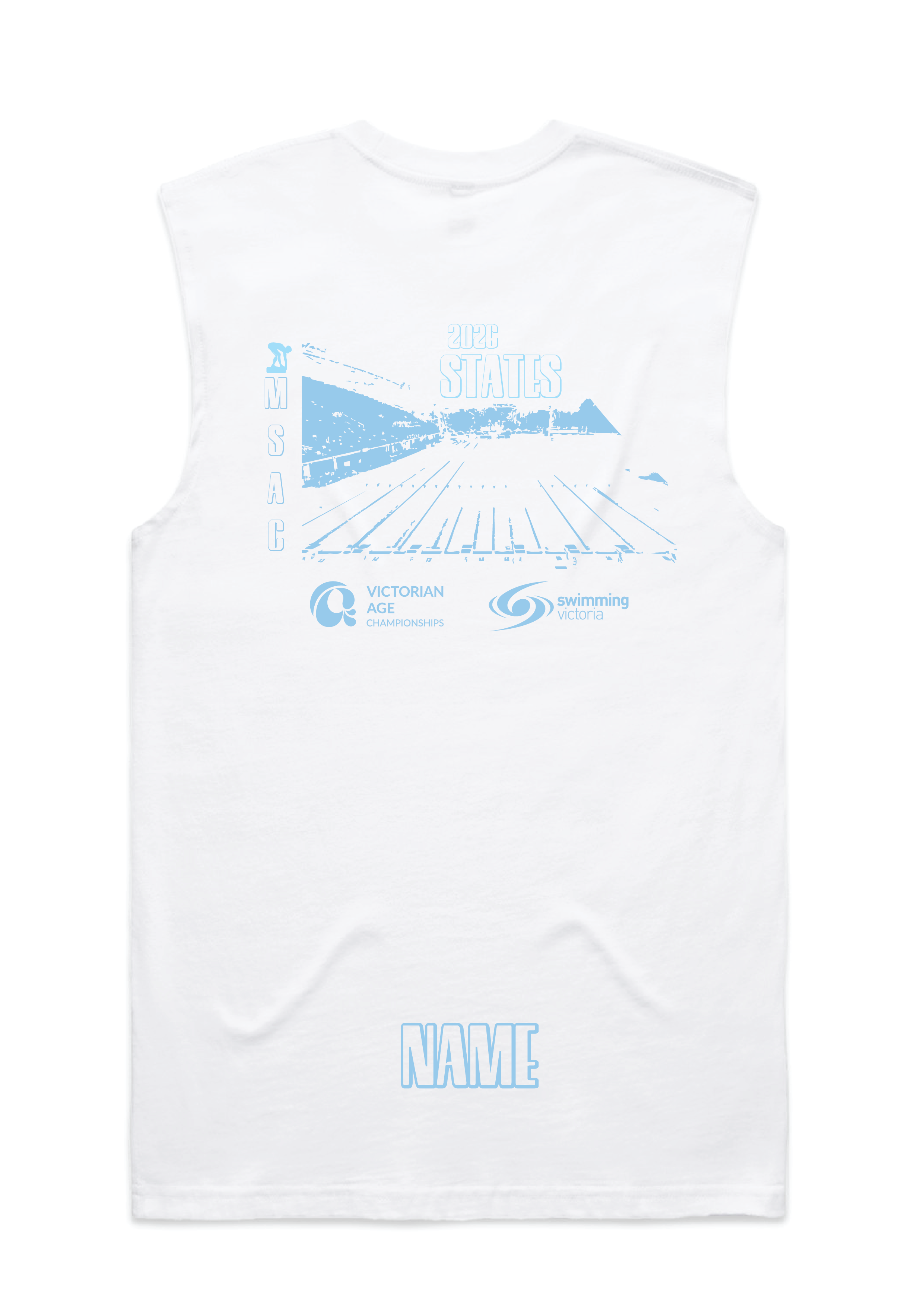 2026 VICTORIAN AGE LONG COURSE CHAMPIONSHIPS SLEEVELESS TANK UNISEX - WHITE