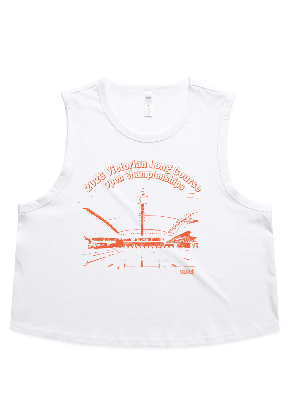 2026 VICTORIAN OPEN LONG COURSE CHAMPIONSHIPS CROP SLEEVELESS TANK - WHITE